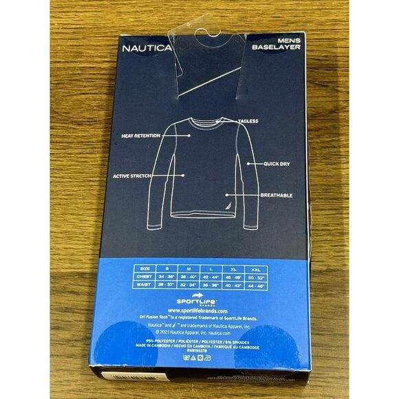 NEW XL Nautica Mens   Base Layer Long Sleeve‎ Top Black Extra Large NWT - Picture 5 of 7